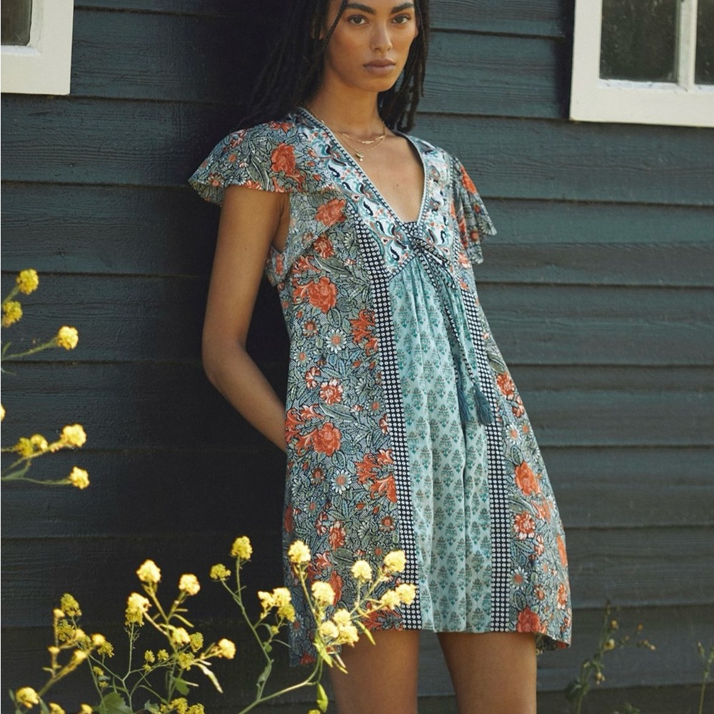Anthropologie Astrid Tunic Floral Mini Dress XL